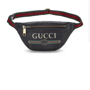 Gucci Print Belt bag- Vintage Logo small black